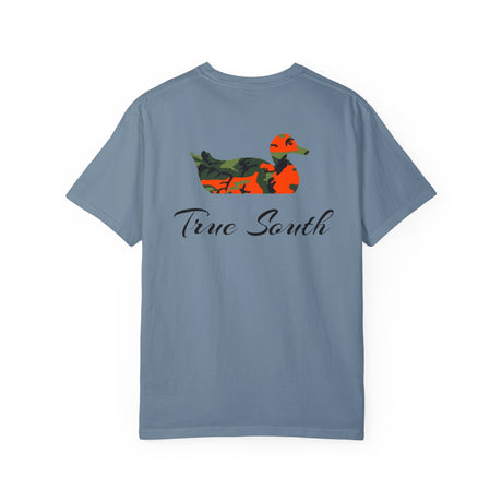 Orange Camo Duck Shirt Printify